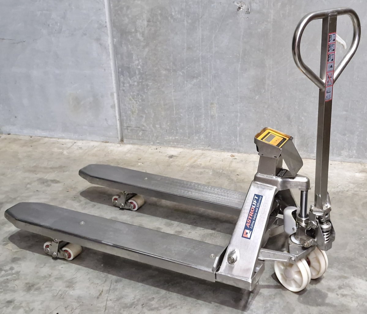 Buy Stainless Scale Pallet Truck in Pallet Trucks  available at Astrolift NZ